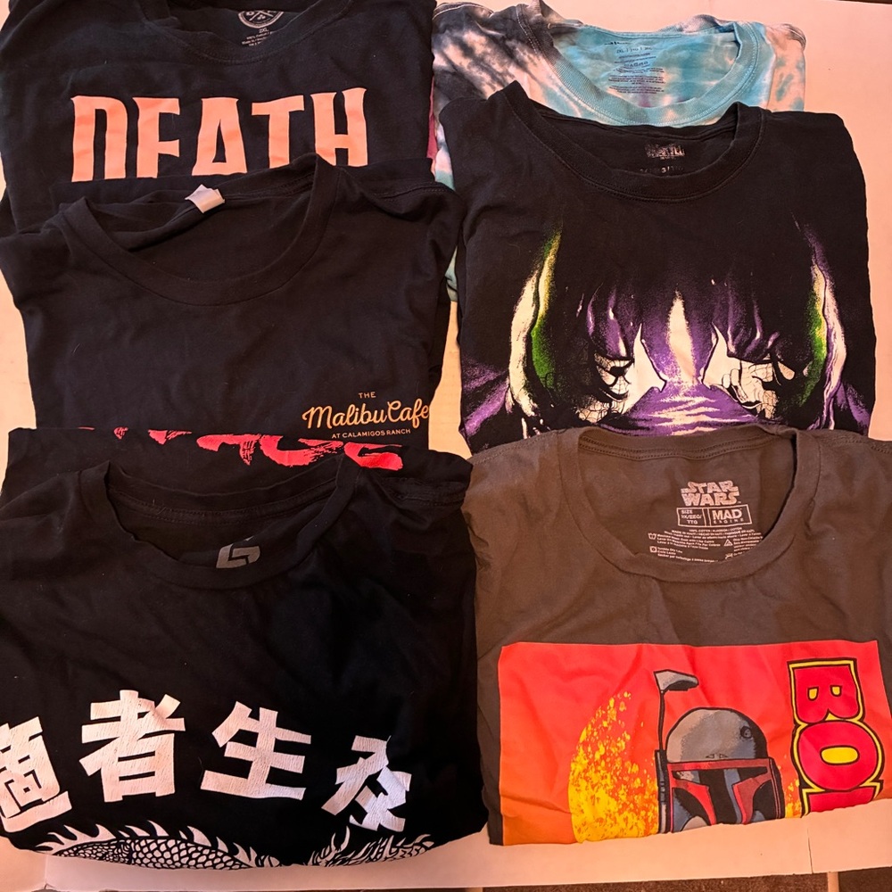 Men’s 2X Lot of Black Graphic Tee - Star Wars & Assorted Designs